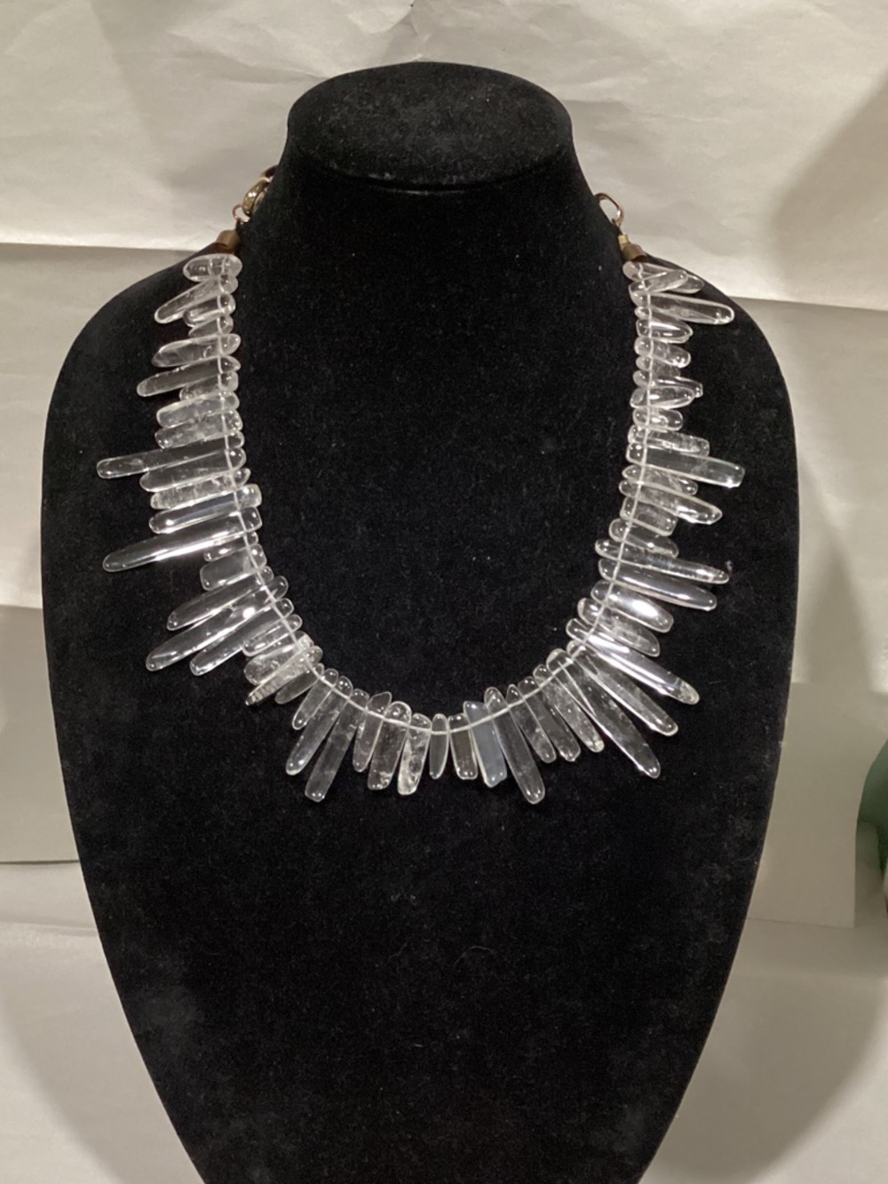 Clear glass Spike Statement Necklace - Women Jewelry